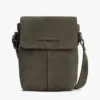 Borsa a tracolla con patta in pelle scamosciata