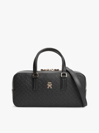Borsa a tracolla East-West con monogramma su tutta la superficie