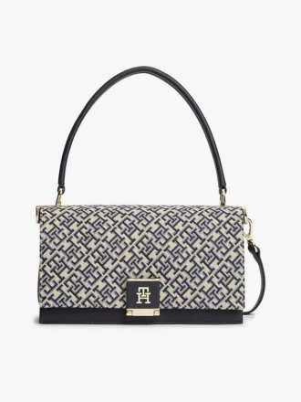 Borsa a tracolla in jacquard con chiusura Monogram