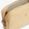Borsa a tracolla in rafia con logo monogramma Borsa a tracolla in rafia con logo monogramma