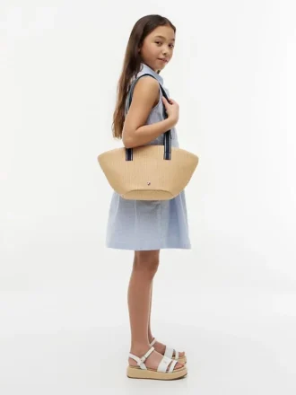 Borsa a tracolla in rafia per bambina