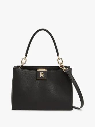 Borsa a tracolla media con chiusura monogramma