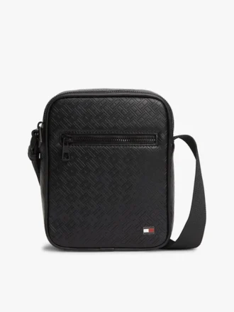 Borsa a tracolla mini con logo bandiera su tutta la superficie