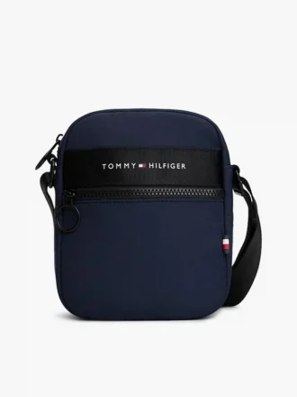 Borsa da reporter mini con logo Tommy