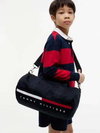 Borsa da viaggio con logo a strisce e bandiera per bambini Borsa da viaggio con logo a strisce e bandiera per bambini