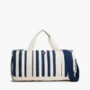 Borsa da viaggio in tela a righe nautiche Borsa da viaggio in tela a righe nautiche