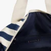 Borsa da viaggio in tela a righe nautiche Borsa da viaggio in tela a righe nautiche