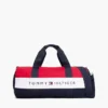 Borsa da viaggio in tela con logo Tommy a blocchi di colore