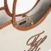Borsa maxi in lino con monogramma in script Borsa maxi in lino con monogramma in script