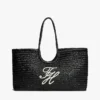 Borsa maxi in rafia con monogramma in script Borsa maxi in rafia con monogramma in script