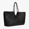 Borsa maxi in rafia con monogramma in script Borsa maxi in rafia con monogramma in script