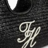 Borsa maxi in rafia con monogramma in script Borsa maxi in rafia con monogramma in script