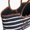 Borsa tote con monogramma in script e righe bretoni Borsa tote con monogramma in script e righe bretoni