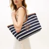 Borsa tote con monogramma in script e righe bretoni Borsa tote con monogramma in script e righe bretoni