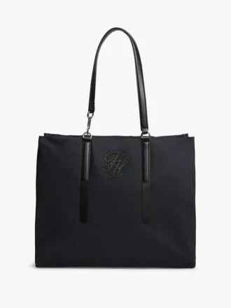 Borsa tote idrorepellente con monogramma in script