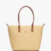 Borsa tote in rafia con logo monogramma
