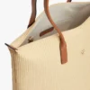 Borsa tote in rafia con logo monogramma