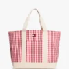 Borsa tote in tela a quadretti Borsa tote in tela a quadretti