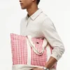 Borsa tote in tela a quadretti Borsa tote in tela a quadretti