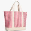 Borsa tote in tela a quadretti Borsa tote in tela a quadretti