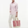 Borsa tote in tela a righe nautiche Borsa tote in tela a righe nautiche