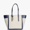 Borsa tote in tela con monogramma script Borsa tote in tela con monogramma script