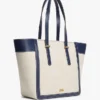 Borsa tote in tela con monogramma script Borsa tote in tela con monogramma script