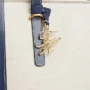 Borsa tote in tela con monogramma script Borsa tote in tela con monogramma script