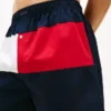 Boxer in tessuto con logo bandiera e blocchi di colore Boxer in tessuto con logo bandiera e blocchi di colore