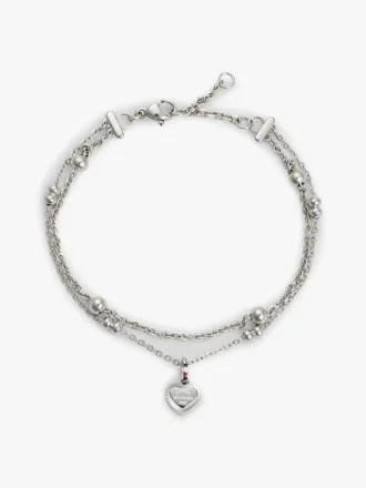 Bracciale a doppio giro con ciondolo a forma di cuore