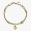 Bracciale a doppio giro con ciondolo a forma di cuore Bracciale a doppio giro con ciondolo a forma di cuore