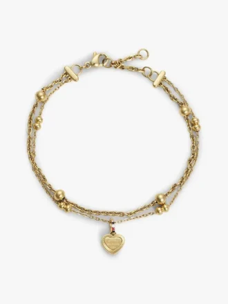 Bracciale a doppio giro con ciondolo a forma di cuore