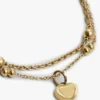 Bracciale a doppio giro con ciondolo a forma di cuore Bracciale a doppio giro con ciondolo a forma di cuore