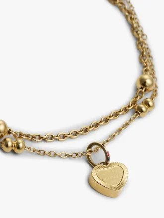 Bracciale a doppio giro con ciondolo a forma di cuore