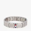 Bracciale a maglie piatte con dettagli a righe Bracciale a maglie piatte con dettagli a righe