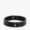 Bracciale a maglie piatte con dettagli a righe Bracciale a maglie piatte con dettagli a righe
