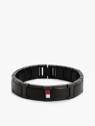 Bracciale a maglie piatte con dettagli a righe