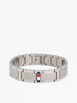 Bracciale a maglie piatte con dettagli a righe