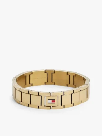 Bracciale a maglie piatte con dettagli a righe Bracciale a maglie piatte con dettagli a righe