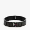 Bracciale a maglie piatte con dettagli a righe Bracciale a maglie piatte con dettagli a righe