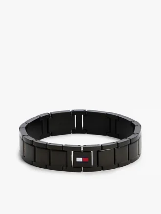 Bracciale a maglie piatte con dettagli a righe