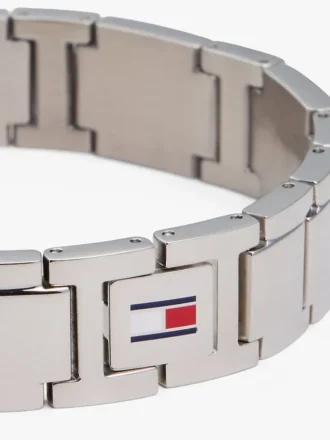 Bracciale a maglie piatte con dettagli a righe