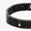 Bracciale a maglie piatte con dettagli a righe Bracciale a maglie piatte con dettagli a righe