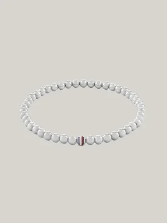 Bracciale con perline metalliche a righe