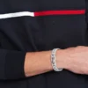 Bracciale in acciaio inossidabile con strisce a bandiera Bracciale in acciaio inossidabile con strisce a bandiera