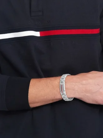 Bracciale in acciaio inossidabile con strisce a bandiera
