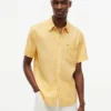 Camicia a maniche corte in misto lino, vestibilità regolare per pantaloncini Camicia a maniche corte in misto lino, vestibilità regolare per pantaloncini