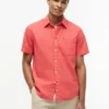 Camicia a maniche corte in misto lino, vestibilità regolare per pantaloncini Camicia a maniche corte in misto lino, vestibilità regolare per pantaloncini