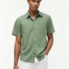 Camicia a maniche corte in misto lino, vestibilità regolare per pantaloncini Camicia a maniche corte in misto lino, vestibilità regolare per pantaloncini
