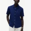Camicia a maniche corte in misto lino, vestibilità regolare per pantaloncini Camicia a maniche corte in misto lino, vestibilità regolare per pantaloncini